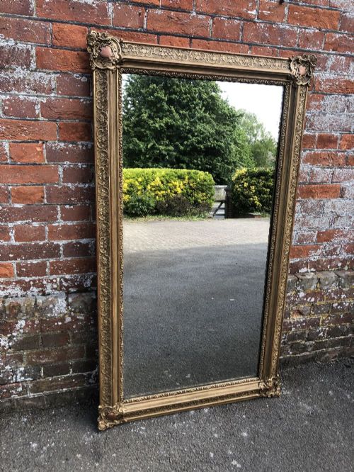 A Delightful Large Antique 19th Century French Carved Wood and Gesso Original Gilt Mirror.