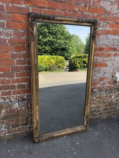 A Stunning Large Early Antique French 19th Century Carved Wood and Gesso Original Distressed Gilt Louis Philippe Mirror.