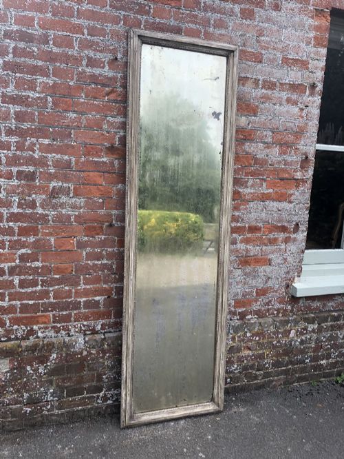 A Stunning Large Antique French 19th Century Carved Wood & Gesso Painted Bistro Mirror.