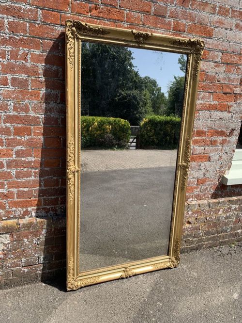 A Delightful Large Antique French 19th Century Carved Wood & Gesso Original Gilt Louis Philippe Mirror.