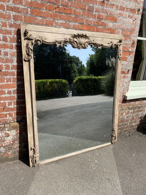 A Spectacular Large Antique 19th Century French Carved Wood and Gesso Painted Mirror.