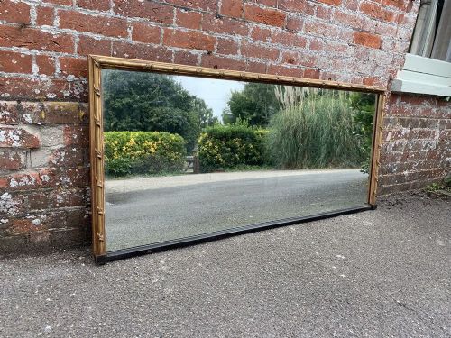 An Exceptional Antique English 19th Century Carved Wood & Gesso Original Gilt Landscape Mirror.