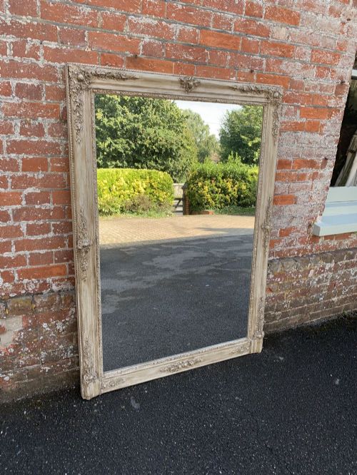 A Superb Large Antique French 19th Century Carved Wood & Gesso Painted Louis Philippe Mirror.