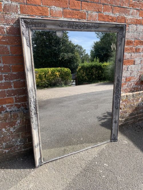 A Wonderful Good Size Antique 19th Century French Carved Wood & Gesso Painted Louis Philippe Mirror.