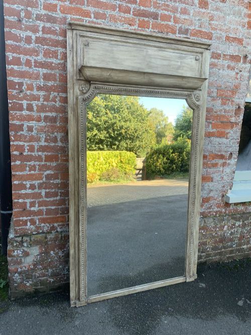 A Spectacular Large Antique 19th Century French Carved Wood Painted Mirror,