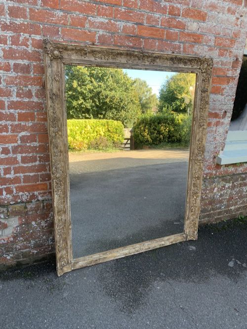 A Spectacular Large Early 19th Century French Carved Wood and Gesso Painted Louis Philippe Mirror.