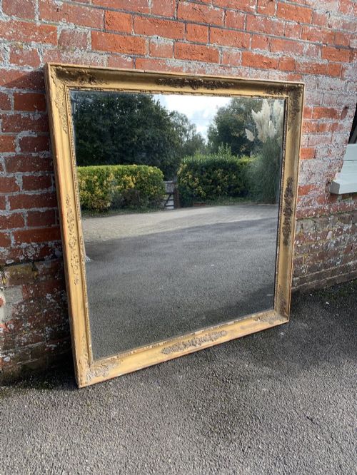 A Stunning Large Antique French 19th Century Carved Wood & Gesso Original Gilt Louis Philippe Mirror.