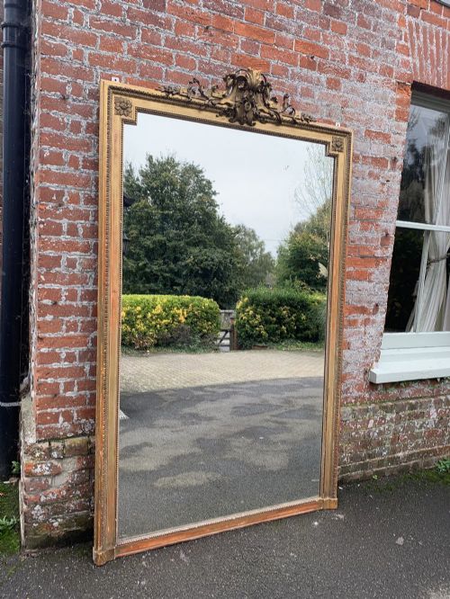 A Spectacular Large Antique French 19th Century Carved Wood & Gesso Original Gilt Mirror.
