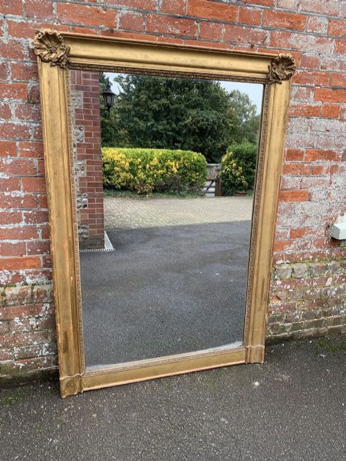 A Superb Large Antique French 19th Century Carved Wood & Gesso Original Gilt Mirror.