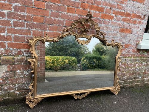 A Delightful Good Size Antique Italian 19th Century Carved Wood Original Gilt Mirror.