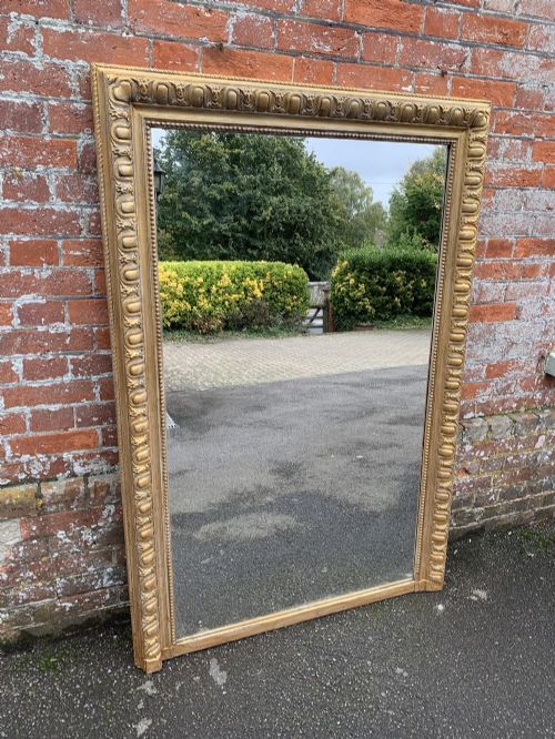A Large Antique Highly Decorative 19th Century French Carved Wood & Gesso Gilt Mirror.