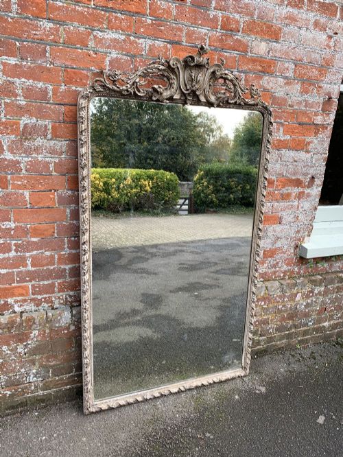 A Stunning Large Antique 19th Century French Carved Wood & Gesso Painted Rope Twist Framed Mirror.