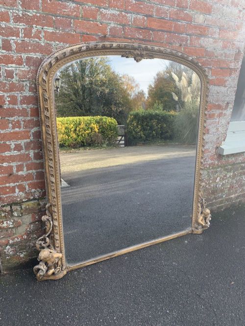 An Absolutely Stunning Large Antique 19th Century English Carved Wood & Gesso Original Gilt Rope Twist Framed Mirror.