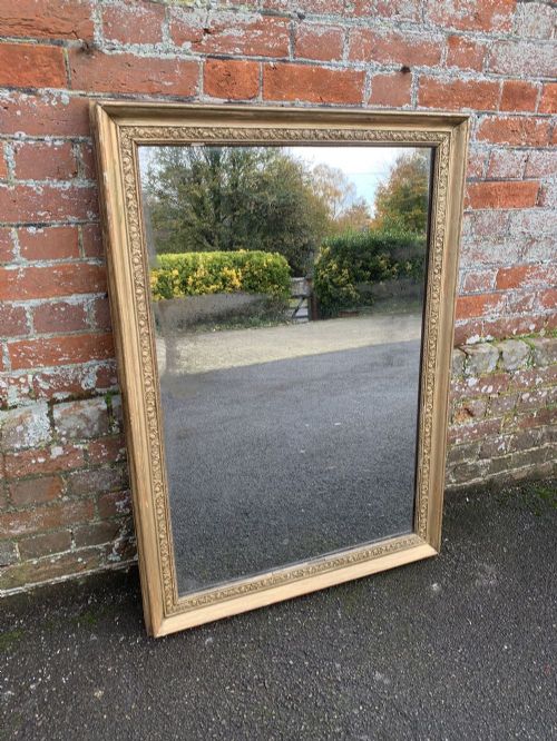 A Wonderful Highly Useful Size Antique French 19th Century Carved Wood & Gesso Original Gilt Mirror.