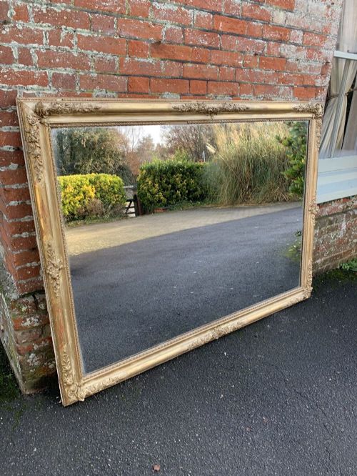 An Absolutely Stunning Large Antique French 19th Century Carved Wood & Gesso Original Gilt Louis Philippe Mirror.