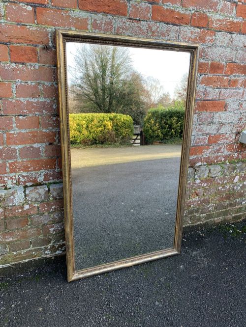 A Stunning Useful Size Antique French 19th Century Carved Wood & Gesso Original Silver/gilt Bistro Mirror.