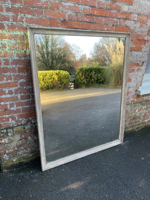 An Exceptional Large Antique 19th Century Carved Wood Painted Plain Mirror.