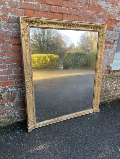 A Superb Antique French 19th Century Carved Wood & Gesso Original Gilt Louis Philippe Mirror.