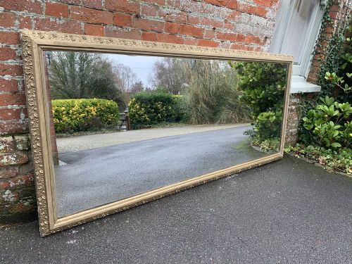 A Spectacular Large Antique French 19th Century Carved Wood & Gesso Original Gilt Mirror.