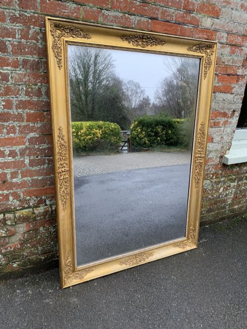 A Spectacular Large Antique French 19th Century Carved Wood & Gesso Original Gilt Louis Philippe Mirror.