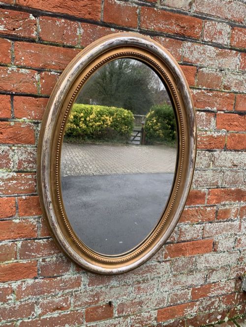 A Wonderful Good Size Antique French 19th Century Carved Wood and Gesso Original Silver/gilt Mirror.