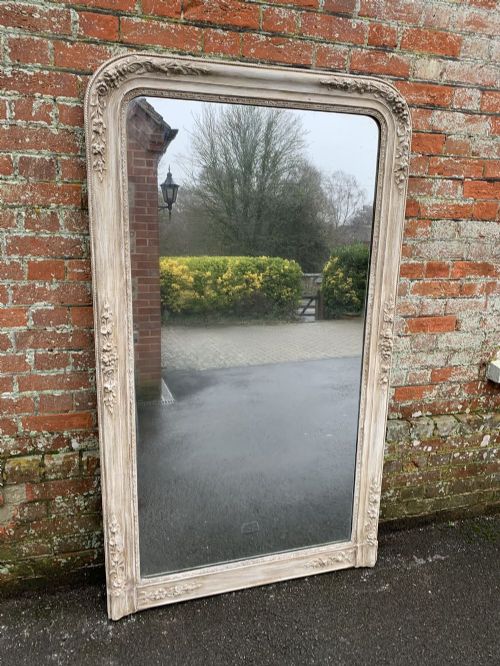 A Delightful Large Antique French 19th Century Carved Wood & Gesso Arched Top Louis Philippe Mirror.