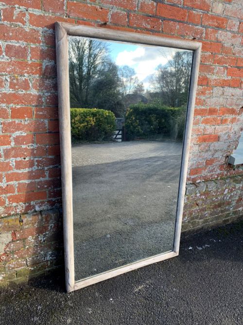 A Delightful Large Antique French 19th Century Carved Wood & Gesso Distressed Painted Bistro Mirror.