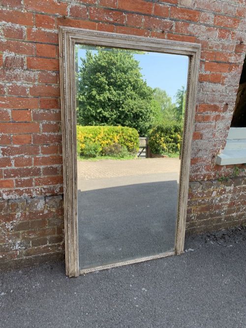 A Wonderful Very Useful Antique 19th Century French Carved Wood & Gesso Plain  Painted Mirror.