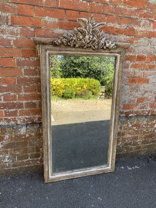 A Good Size Large Antique 19th Century French Painted Very Decorative Painted Mirror