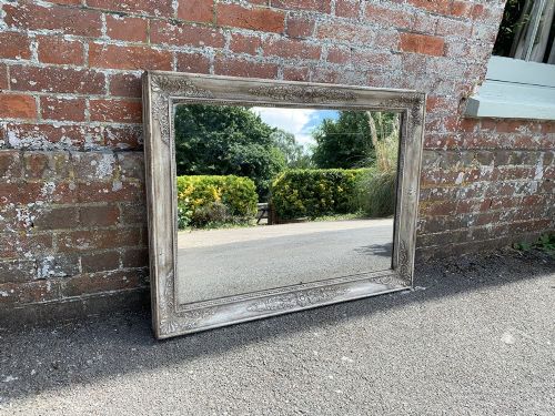A Superb Highly Useful Size Antique French Louis Philippe 19th Century Carved Wood  Painted Mirror,