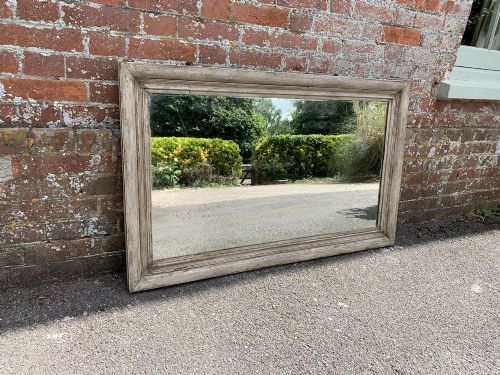 A Highly Useful Antique 19th Century French  Carved Wood Painted Mirror