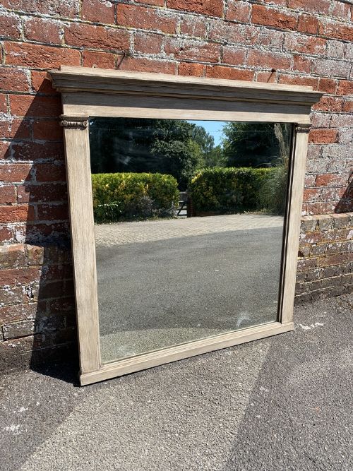 A Fabulous Good Size Antique English 19th Century Carved Wood Painted Mirror.