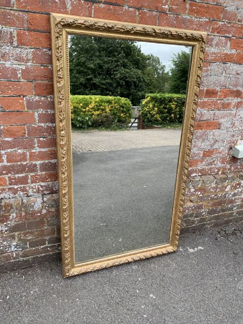 A Fabulous Large Antique French 19th Century Carved Wood & Gesso Original Gilt Rope Twist Framed Mirror.