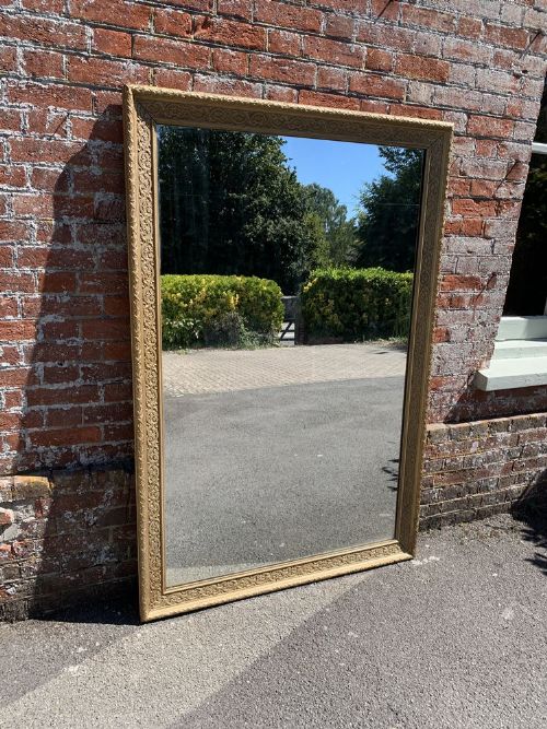 A Fabulous Large Antique French 19th Century Carved Wood & Gesso Original Gilt Mirror.