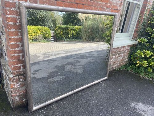A Spectacular Large Antique 19th Century Carved Wood & Gesso Original Silvered Bistro Mirror.