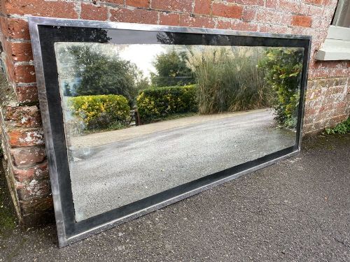 A Superb Large Antique French 20th Century Chrome Bistro Mirror.