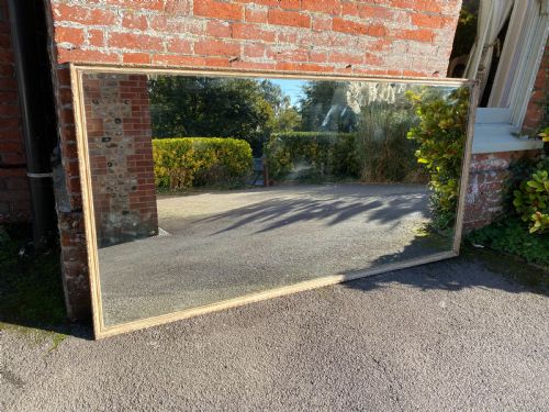 A Highly Impressive Large Antique French 19th Century Carved Wood and Gesso Painted Bistro Mirror.