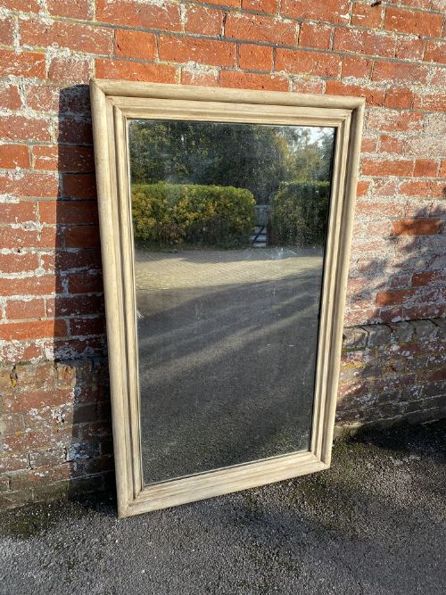 A Fabulous Large Antique French 19th Century Carved Wood & Gesso Painted Plain Mirror.