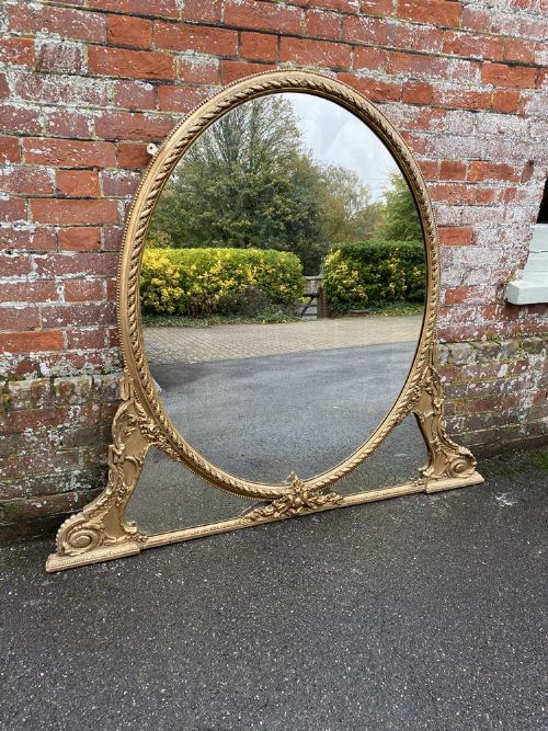 A Wonderful Highly Impressive Antique English 19th Century Carved Wood & Gesso Original Gilt Rope Twist Framed Overmantle Mirror.