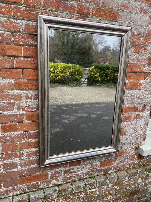 A Superb Useful Size Antique French 19th Century Carved Wood & Gesso Original Silvered Bistro Mirror.