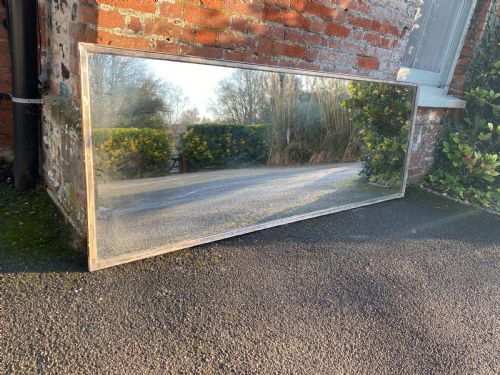 An Exceptional Large Antique French 19th Century Carved Wood & Gesso Original Silvered Bistro Mirror.