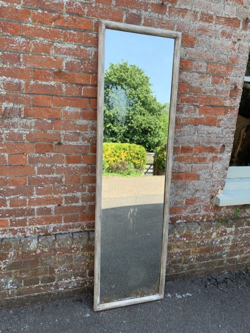 A Stunning Antique French 19th Century Carved Wood and Gesso Painted Bistro Pier Mirror