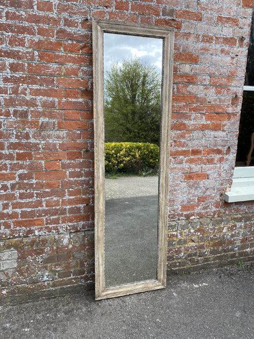 A Wonderful Large Antique French 19th Century Carved Wood Painted Mirror.