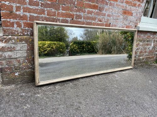 A Stunning Antique French 19th Century Carved Wood & Gesso Painted Bistro Mirror.