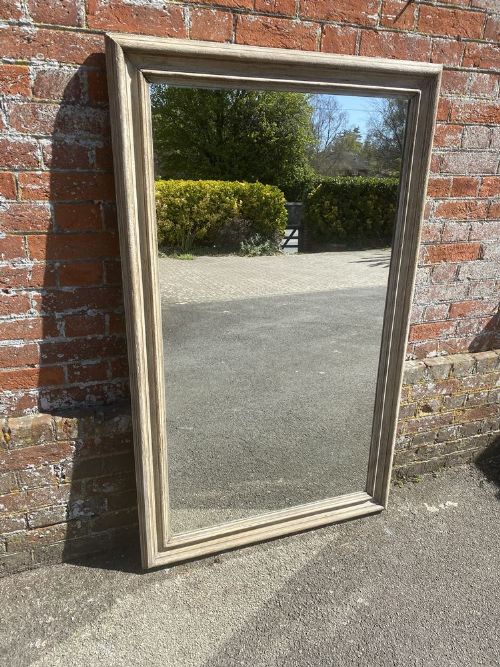 A Fabulous Antique French 19th Century Carved Wood Painted Plain Mirror.