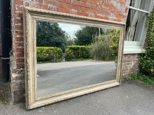 A Wonderful Large Antique English 19th Century Carved Wood & Gesso Painted Mirror.