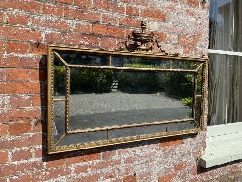 A Fabulous Good Size Early Antique 19th Century Carved Wood & Gesso Original Gilt Cushion Mirror.