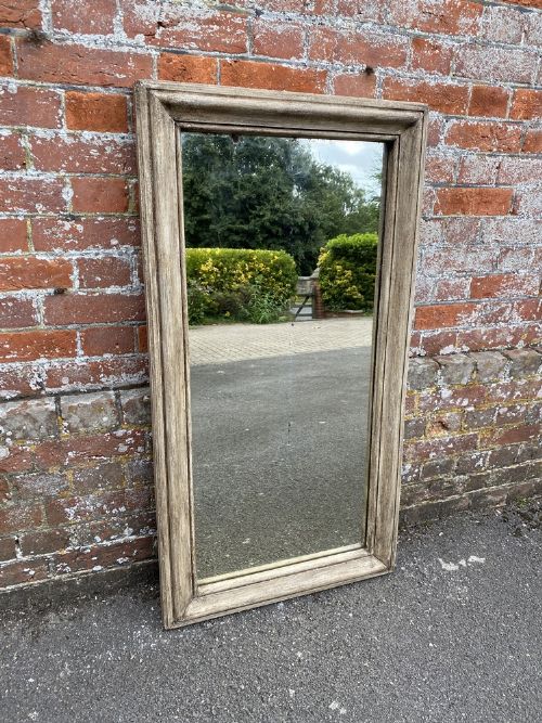 A Fabulous Excellent Size Antique French 19th Century Carved Wood Painted Plain Mirror.