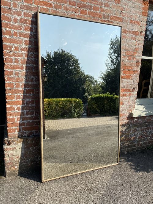 A Superb Large Antique French 19th Century Carved Wood Painted Bistro Mirror.