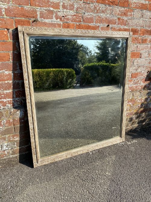 A Delightful Antique French 19th Century Carved Wood & Gesso Painted Mirror.